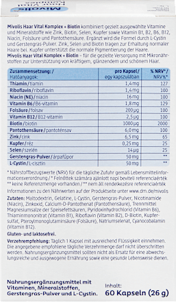 Haar Vital Komplex + Biotin, Kapseln 60 St, 60 St