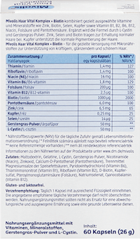 Haar Vital Komplex + Biotin, Kapseln 60 St, 60 St