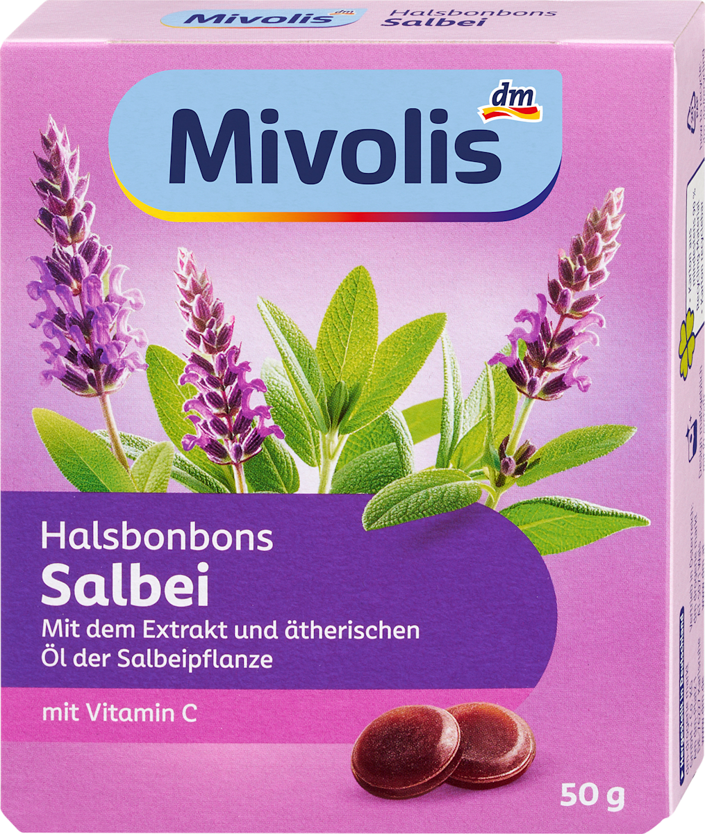 Mivolis Halsbonbons Salbei, 50 g