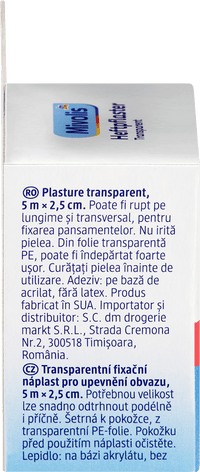 Mivolis Heftpflaster Transparent 5 m x 2,5 cm, 1 Rolle, 5 m
