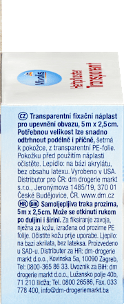 Transparante hechtpleister, 5 m