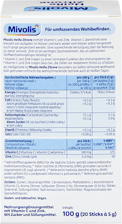Heißgetränk, Heiße Zitrone 20 Sticks, 100 g