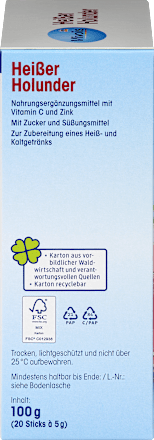 Warme drank, warme vlierbes (20 stokjes), 100 g