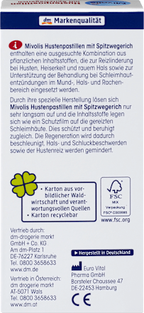 Husten-Pastillen mit Spitzwegerich, 46 g Mivolis