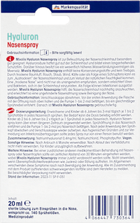 Hyaluron Nasenspray, 20 ml Mivolis