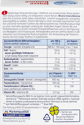 Innere Balance Kapseln, 30 St., 13,7 g Mivolis