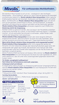 Isländisch Moos Halspastillen, 40 St
