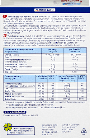 Silica Complex + Biotine 1.000 Tabletten 120 stuks, 151 g