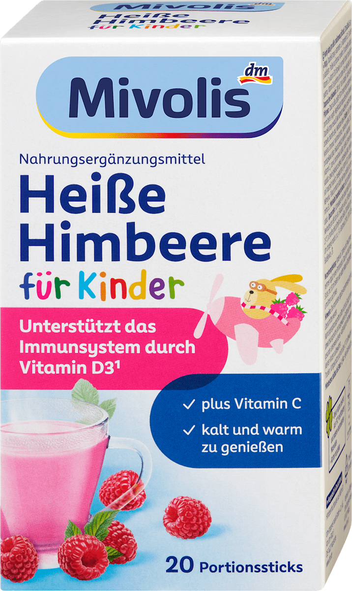 Mivolis Kindergetränk, Heiße Himbeere (20 Sticks), ab 7 Jahren, 100 g