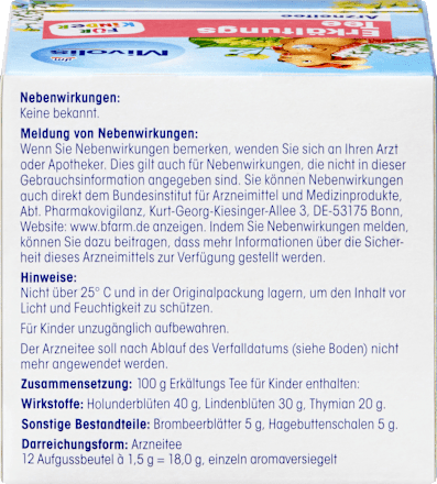 Kinderthee, koude thee (12 zakjes), 18 g