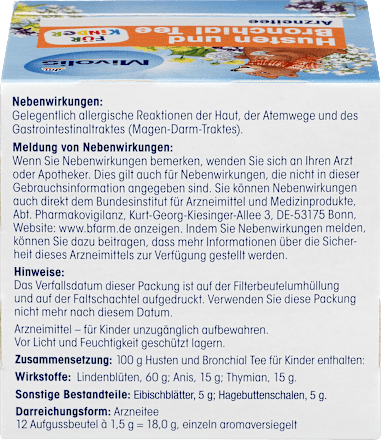 Kinderthee, Hoest- en Bronchiale Thee (12 zakjes), 18 g