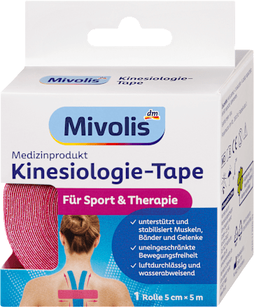 Mivolis Kinesiologie-Tape, 5 cm x 5 m, 1 Rolle, 5 m
