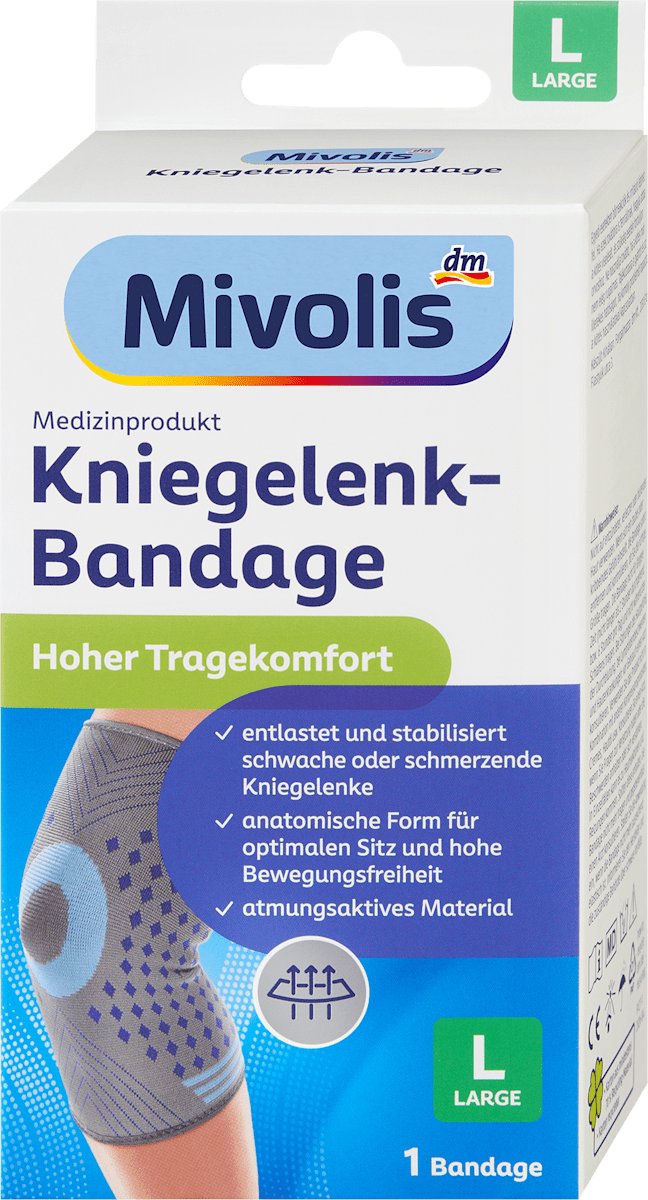 Mivolis Kniegelenk-Bandage Gr. L, 1 St