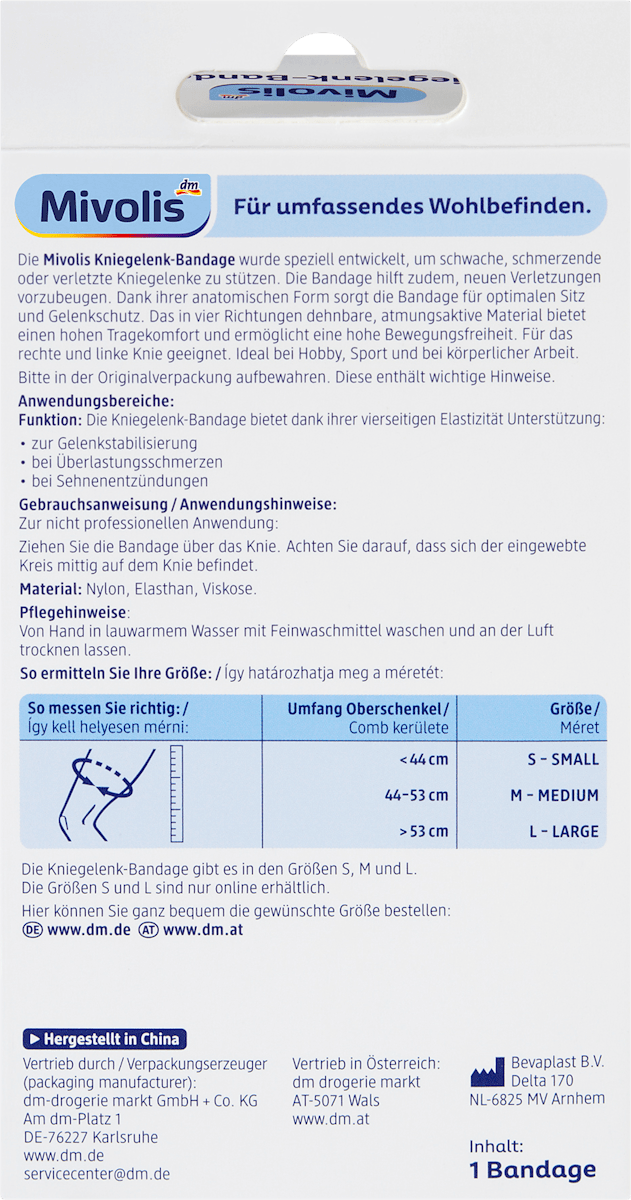 Mivolis Kniegelenk-Bandage Gr. L, 1 St
