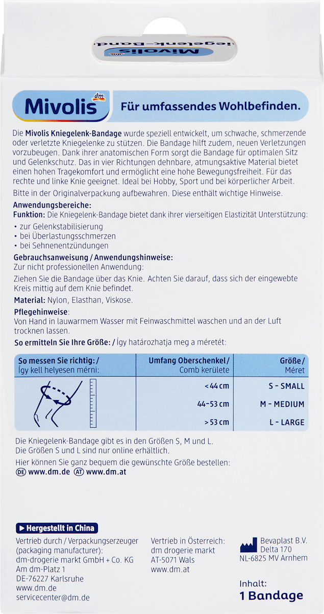 Mivolis Kniegelenk-Bandage Gr. M, 1 St