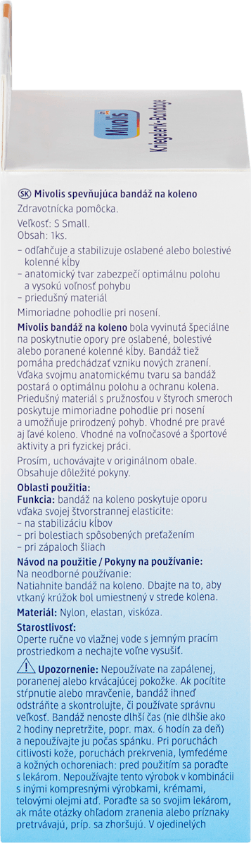 Mivolis Kniegelenk-Bandage Gr. S, 1 St