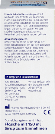 Kräuter Hustensirup mit Manuka Honig, 150 ml
