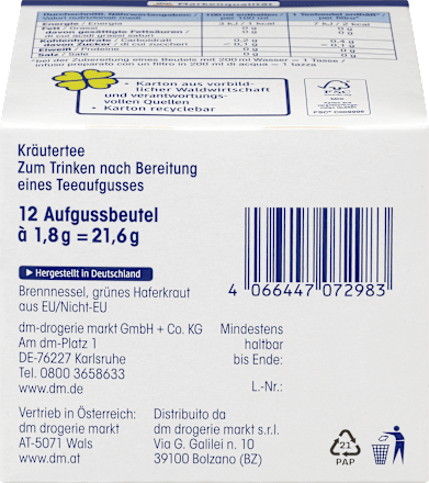 Kruidenthee, alkalische thee (12 zakjes), 21,6 g