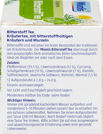 Kräutertee, Bitterstoff Tee (12 Beutel), 24 g