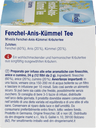 Kruidenthee, venkel-anijs-karwijthee (12 zakjes), 24 g