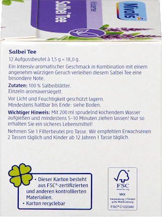 Kräutertee, Salbei Tee (12 Beutel), 18 g