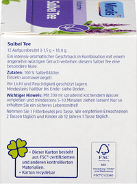 Kräutertee, Salbei Tee (12 Beutel), 18 g