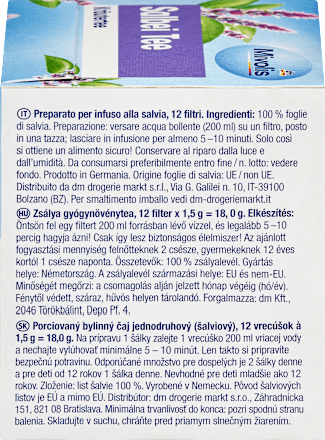 Kruidenthee, saliethee (12 zakjes), 18 g