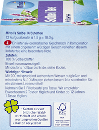 Kruidenthee, saliethee (12 zakjes), 18 g