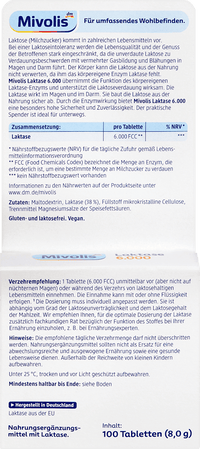 Mivolis Lactase 6000 Mini Tabletten 100 St