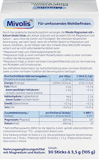 Mivolis Magnesium 400 + Kalium Direct Sticks 30 St 112.5 g