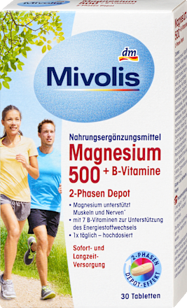 Magnesium 500 + B-vitamines 2-fasen depottabletten 30 stuks, 45 g