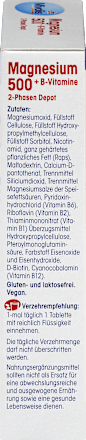 Magnesium 500 + B-vitamines 2-fasen depottabletten 30 stuks, 45 g