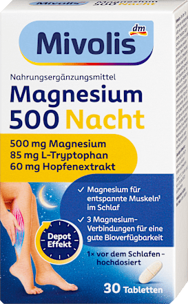 Magnesium 500 Nacht Depot Tabletten, 30 St, 44 g