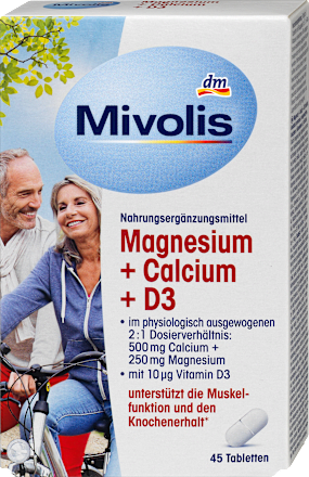 Magnesium + Calcium + D3 tabletten 45 stuks, 94 g