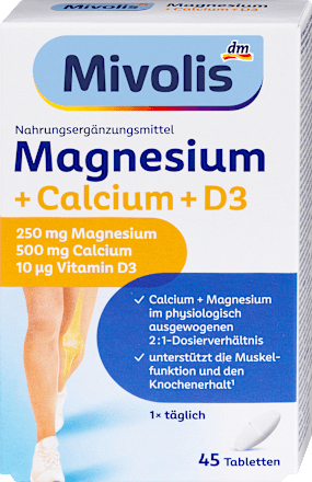 Magnesium + Calcium + D3 Tabletten 45 St, 94 g