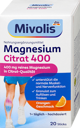 Magnesium Citrat 400 Granulat Sticks 20 St, 120 g