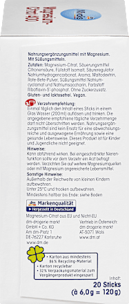 Magnesiumcitraat, korrels 20 sticks, 120 g