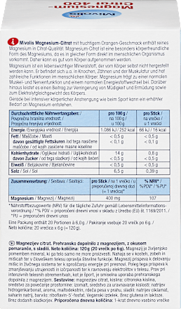 Magnesiumcitraat, korrels 20 sticks, 120 g