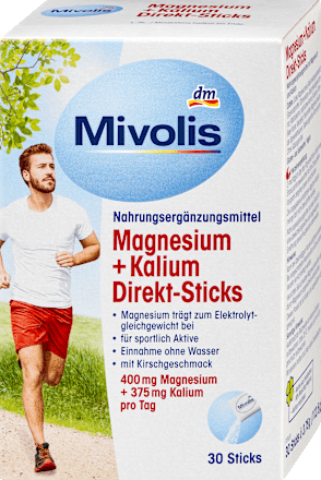 Magnesium + Kalium Direkt-Sticks 30 St, 112,5 g Mivolis