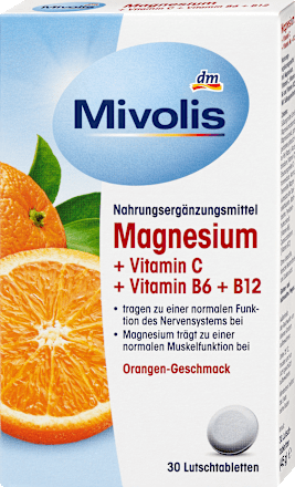 Magnesium + Vitamine C + Vitamine B6 + B12 Zuigtabletten 30 stuks, 45 g