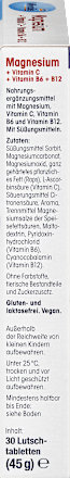 Magnesium + Vitamine C + Vitamine B6 + B12 Zuigtabletten 30 stuks, 45 g