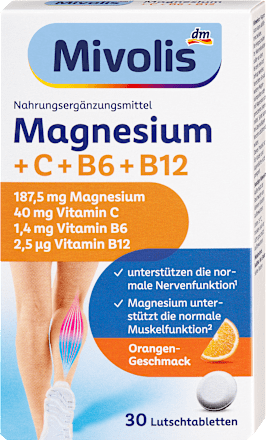 Magnesium + Vitamin C + Vitamin B6 + B12 Lutschtabletten 30 St, 45 g