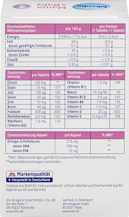 Mama &amp; Baby 2 Tabletten 30 stuks + Zachte Capsules 30 stuks, 65 g
