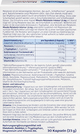 Melatonin Intense Kapseln 30 St, 23 g