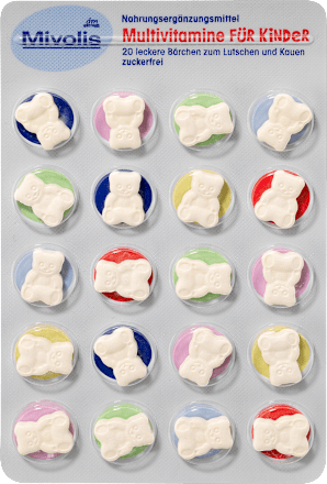 Multivitaminen voor kinderen, kauwtabletten 20 stuks, 14 g