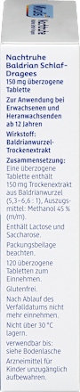 Nachtruhe Baldrian Schlaf-Dragees, 120 St