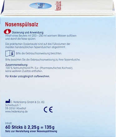 Neusspoelzout 60 sticks, 135 g