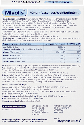 Omega-3 Leinöl 1000 Kapseln 30 St, 46,9 g