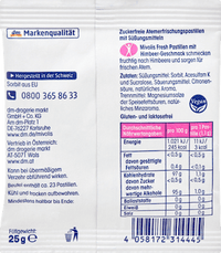 Pastilles, framboos, suikervrij, 25 g