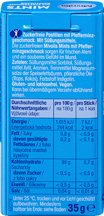 Pastilles, Mints Pepermunt, suikervrij, 35 g